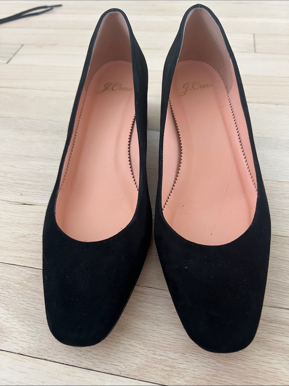 J Crew black suede stunning heels nearly new worn once size 8 terrific